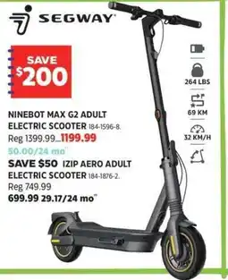 Canadian Tire Segway ninebot max g2 adult electric scooter offer