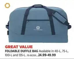 Canadian Tire Foldable duffle bag offer