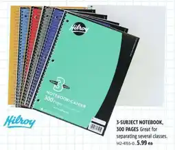 Canadian Tire 3-subject notebook 300 pages offer