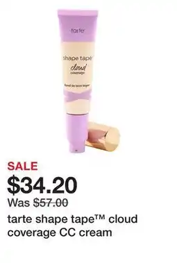 Sephora tarte shape tape cloud coverage CC cream offer