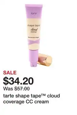 Sephora tarte shape tape cloud coverage CC cream offer