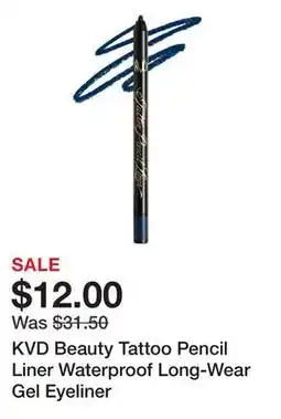 Sephora KVD Beauty Tattoo Pencil Liner Waterproof Long-Wear Gel Eyeliner offer