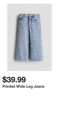 H&M Printed Wide Leg Jeans offer