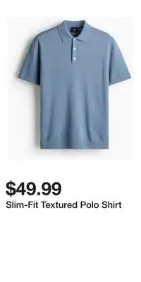 H&M Slim-Fit Textured Polo Shirt offer