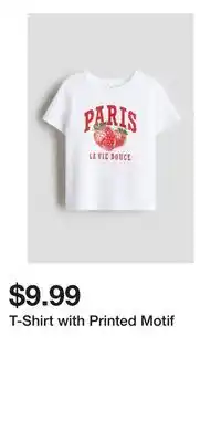 H&M T-Shirt with Printed Motif offer