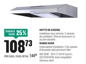 BMR HOTTE DE CUISINE offer