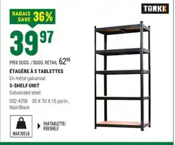 BMR ÉTAGÈRE À 5 TABLETTES offer