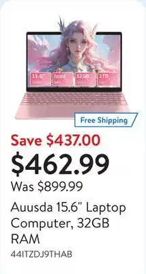 Walmart Auusda 15.6 Laptop Computer, 32GB RAM offer