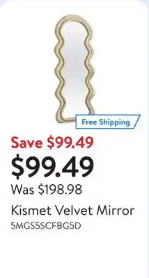 Walmart Kismet Velvet Mirror offer