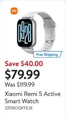 Walmart Xiaomi Remi 5 Active Smart Watch offer