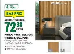 BMR PANNEAU MURAL  SIGNATURE  offer