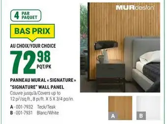 BMR PANNEAU MURAL  SIGNATURE  offer