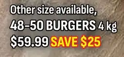 M & M Food Market 48-50 BURGERS 4 kg offer