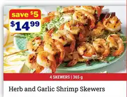 M & M Food Market Herb and Garlic Shrimp Skewers offer
