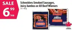 Co-op Schneiders Smoked Sausages, Juicy Jumbos or All Beef Wieners offer