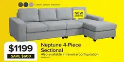 Leon's Neptune 2-Piece Sectional with Reversible Chaise - Grey offer