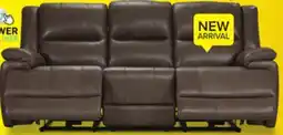 Leon's Allie Leather Dual Power Reclining Sofa - Mocha offer