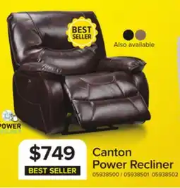 Leon's Canton Power Recliner - Dark Brown offer