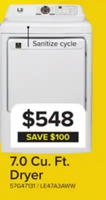 Leon's L2 White Electric Dryer (7.0 Cu.ft) - LE47A3AWW offer