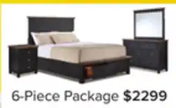 Leon's Stormy Ridge 6 - Piece Queen Storage Bedroom Package - Slate Black, Chicory offer