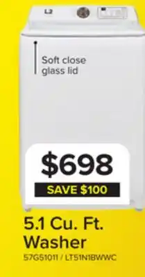 Leon's L2 White Top Load Electric Washer (5.1 Cu.ft ) - LT51N1BWWC offer