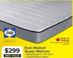 Leon's Sealy Essentials Evan Medium Queen Mattress offer