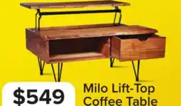 Leon's Milo 40 Lift Top Coffee Table - Natural offer
