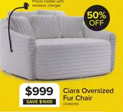 Leon's Ciara Fur Accent Chair - White offer