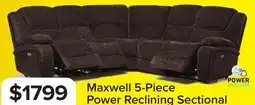 Leon's Maxwell 5-Piece Power Reclining Sectional - Brown offer