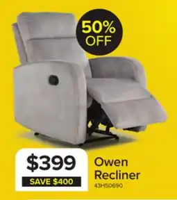 Leon's Owen Recliner - Grey offer