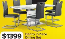 Leon's Danny 7-Piece Extendable Dining Set - White and Dark Grey offer