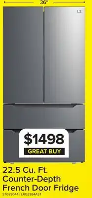 Leon's L2 Stainless Steel Counter-Depth French Door Refrigerator (22.48 Cu.Ft.) - LRQ23B4AST offer