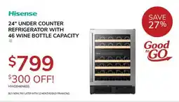 Goemans Appliances Hisense 24 UNDER COUNTER REFRIGERATOR WITH 46 WINE BOTTLE CAPACITY offer