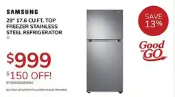 Goemans Appliances SAMSUNG 29 17.6 CU.FT. TOP FREEZER STAINLESS STEEL REFRIGERATOR offer