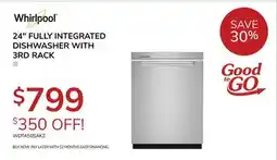 Goemans Appliances WHIRLPOOL 24 FULLY INTEGRATED DISHWASHER WITH 3RD RACK offer