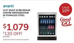 Goemans Appliances AVANTI 23.5 BUILT IN BEVERAGE CENTRE REFRIGERATOR IN STAINLESS STEEL offer