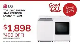 Goemans Appliances LG TOP LOAD ENERGY STAR CERTIFIED LAUNDRY TEAM offer