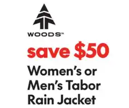 Sport Chek WOODS WOMEN'S OR MEN'S TABOR RAIN JACKET offer