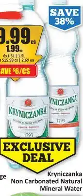 Starsky Kryniczanka Non Carbonated Natural Mineral Water offer