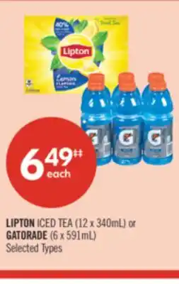 Shoppers Drug Mart LIPTON ICED TEA (12 x 340mL) or GATORADE (6 x 591mL) offer