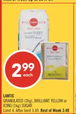 Shoppers Drug Mart LANTIC GRANULATED (2kg), BRILLIANT YELLOW or ICING (1kg) SUGAR offer