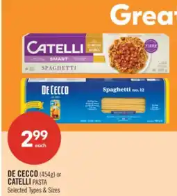 Shoppers Drug Mart DE CECCO (454g) or CATELLI PASTA offer
