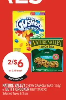 Shoppers Drug Mart NATURE VALLEY CHEWY GRANOLA BARS (130g) or BETTY CROCKER FRUIT SNACKS offer