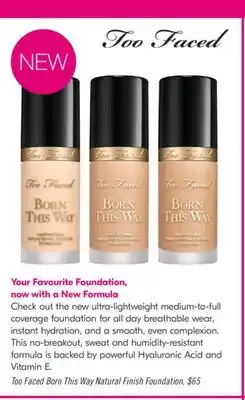 Shoppers Drug Mart Too Faced Born This Way Natural Finish Foundation offer