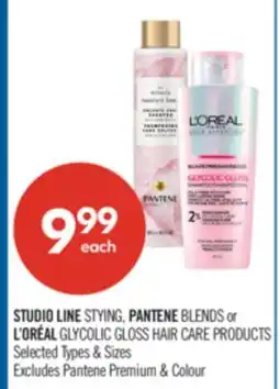 Shoppers Drug Mart STUDIO LINE STYLING, PANTENE BLENDS or L'ORÉAL GLYCOLIC GLOSS HAIR CARE PRODUCTS offer