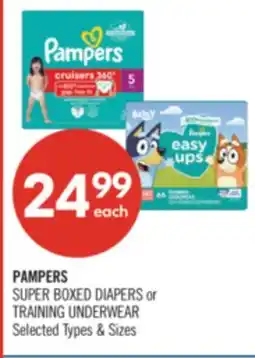 Shoppers Drug Mart PAMPERS SUPER BOXED DIAPERS or TRAINING UNDERWEAR offer