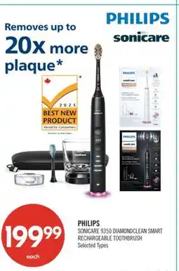 Shoppers Drug Mart PHILIPS SONICARE 9350 DIAMONDCLEAN SMART RECHARGEABLE TOOTHBRUSH offer