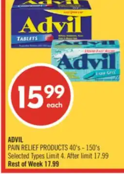 Shoppers Drug Mart ADVIL PAIN RELIEF PRODUCTS offer