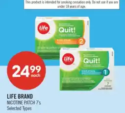 Shoppers Drug Mart LIFE BRAND NICOTINE PATCH offer