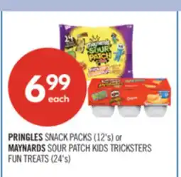 Shoppers Drug Mart PRINGLES SNACK PACKS (12's) or MAYNARDS SOUR PATCH KIDS TRICKSTERS FUN TREATS (24's) offer